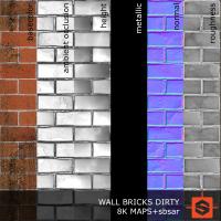 PBR wall brick dirty texture DOWNLOAD